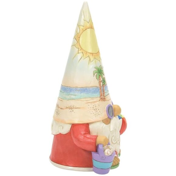 Enesco Time for a Shell-ebration Coastal Gnome with Sunset & Beachball Figurine - Picture 5 of 7